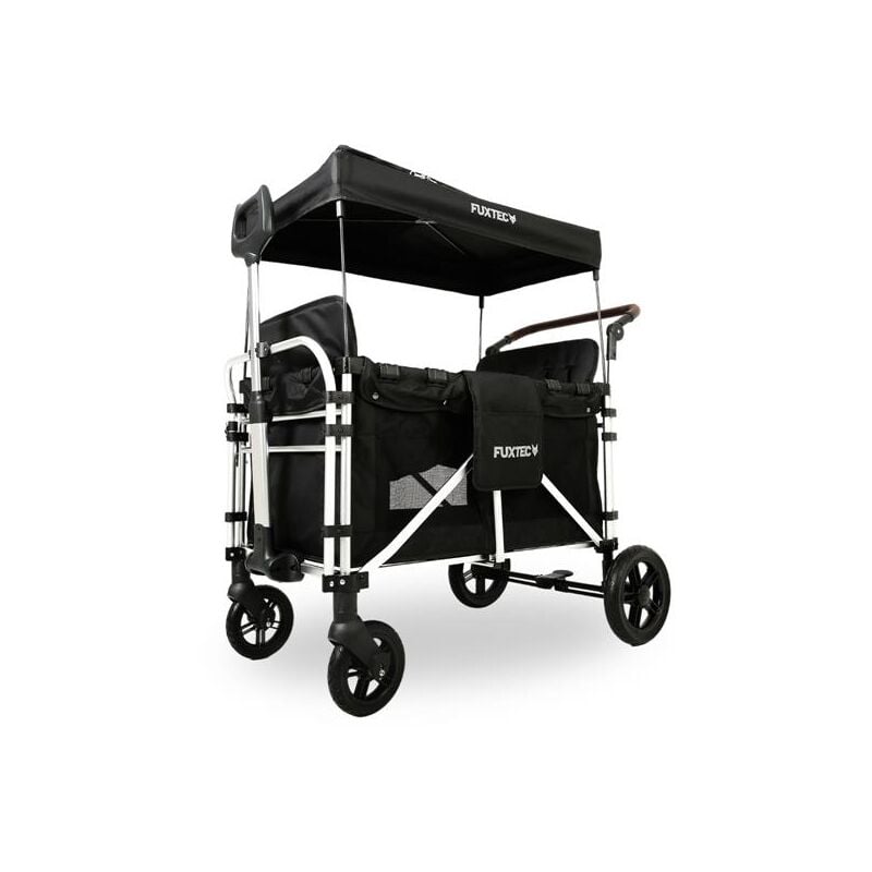 Chariot de jardin pliable Fuxtec Family Cruiser - homologué EN-1888 Banquettes amovibles 4 places - Noir