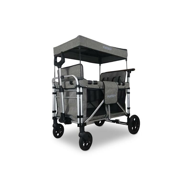 Chariot de jardin pliable Fuxtec Family Cruiser - homologué EN-1888 Banquettes amovibles 4 places - Gris Premium