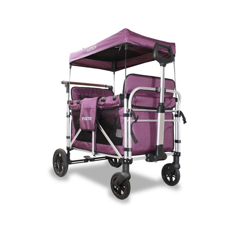 Chariot de jardin pliable Fuxtec Family Cruiser - homologué EN-1888 Banquettes amovibles 4 places - Pourpre