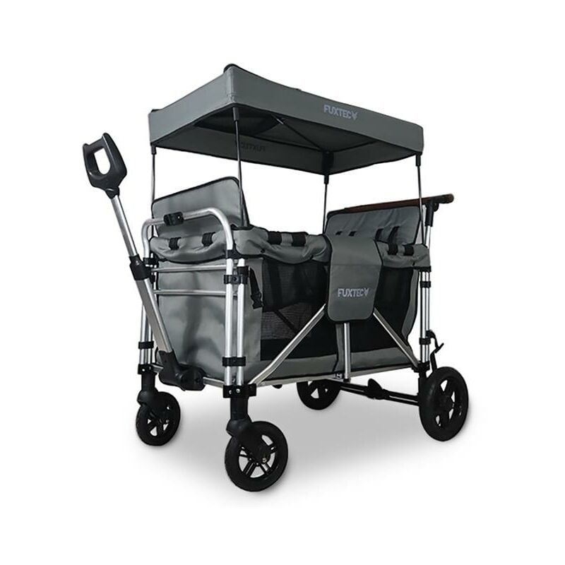 Chariot de jardin pliable Fuxtec Family Cruiser - homologué EN-1888 Banquettes amovibles 4 places - Gris