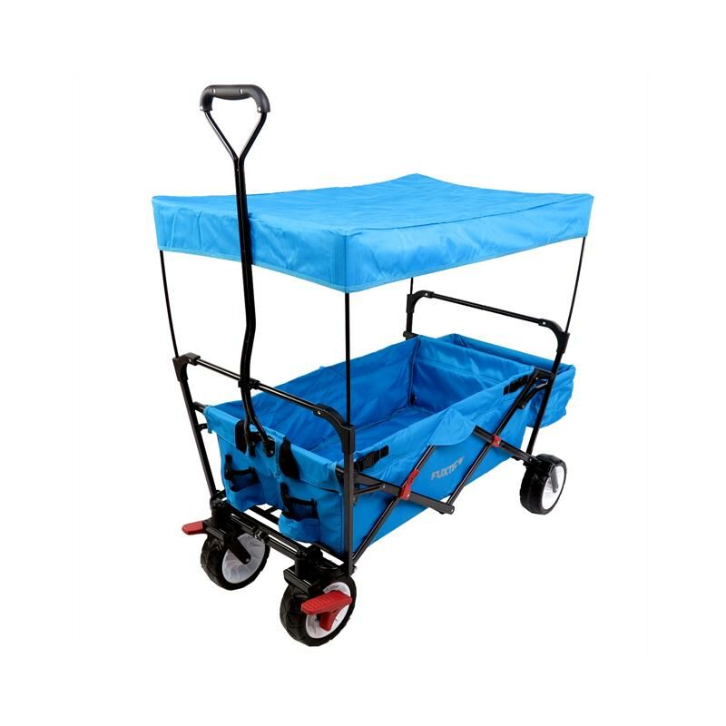 Chariot de jardin pliable - FUXTEC Wild Cruiser - transport charge 75 kg - Bleu