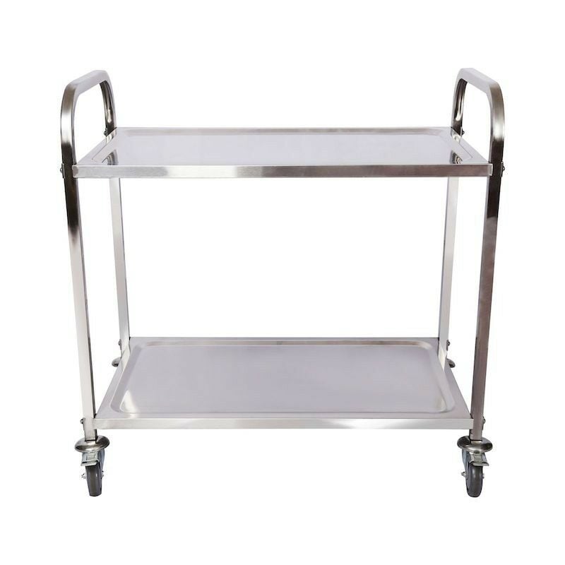 Le Poisson Qui Jardine - Chariot inox 150kg 2 étagères desserte à roulettes pour restaurant ou cuisine collective