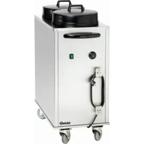 Chariot inox chauffe assiettes 2 x 50 assiettes (Ø)300 mm, 2000 W, 230 V - MONO