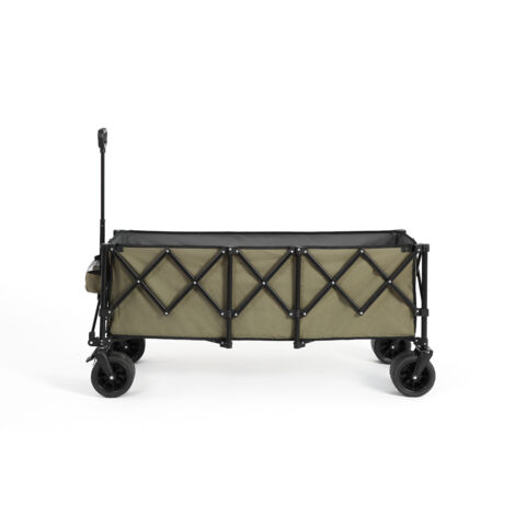 Chariot Jardin Pliable 120kg, 160L, Robuste, Roues Frein, Poignée Réglable, Multifonction
