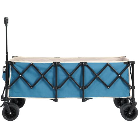Chariot Jardin Utilitaire Pliable 160L, 120kg, Poignée Automatique, Durable, Compact