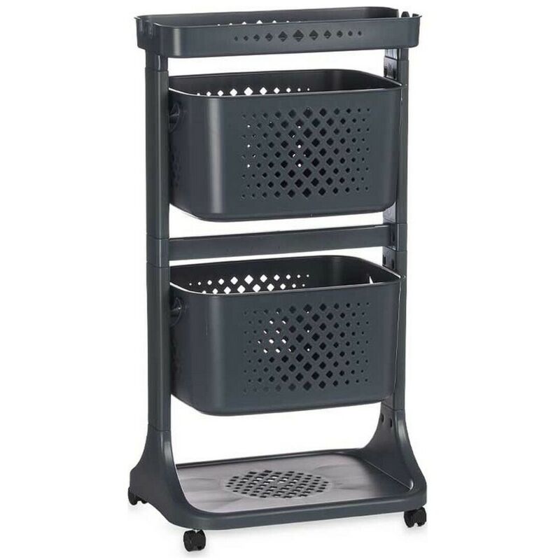 Kinvara - Chariot à légumes en polypropylène anthracite (33 x 81 x 44 cm)