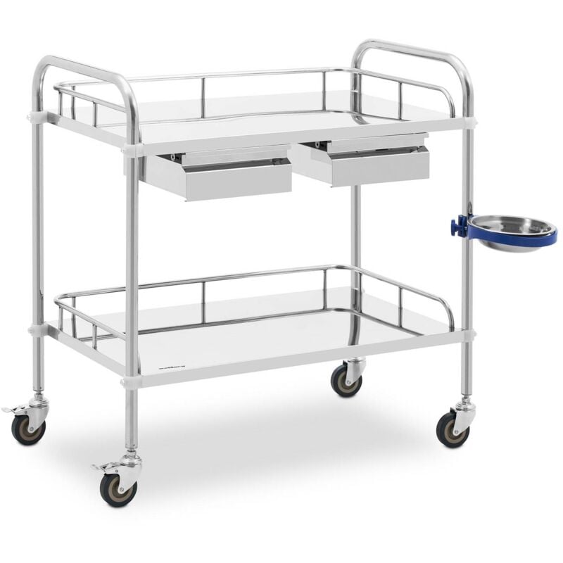 Steinberg Systems - Chariot médical Chariot médical inox 2 étagères 2 tiroirs 20 kg