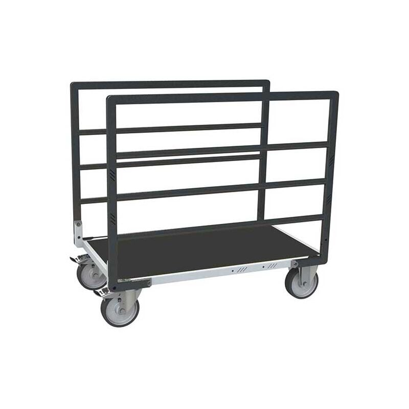 Chariot modulable à tube 2 ridelles - Plateau antidérapant 1115x710mm - Charge 500kg - 806724633