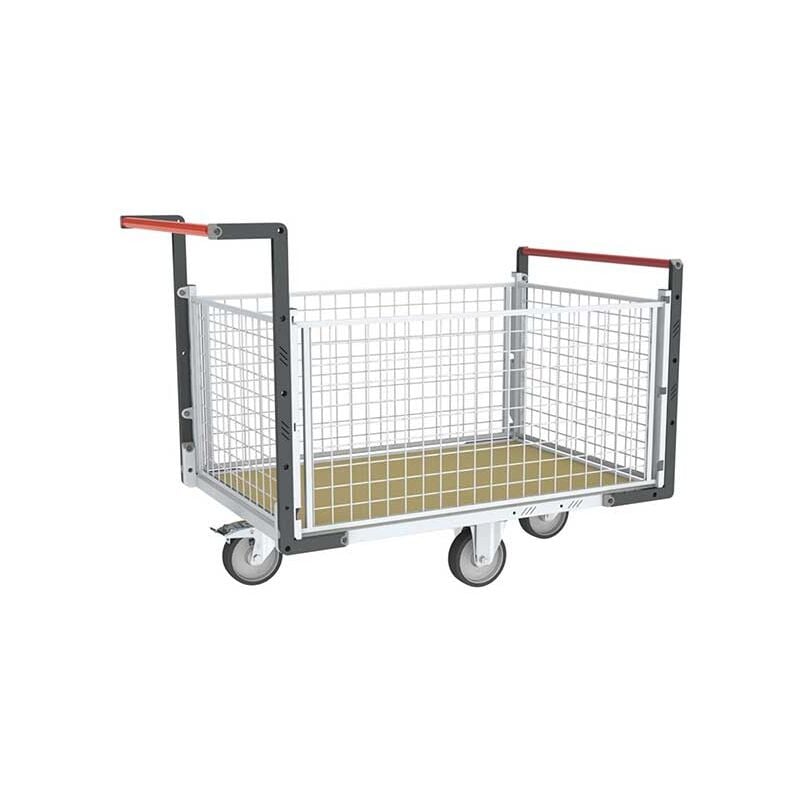 Chariot grillagé 4 côtés - Plateau 1075x710mm - Roues losange - Charge max 500kg - 806724745