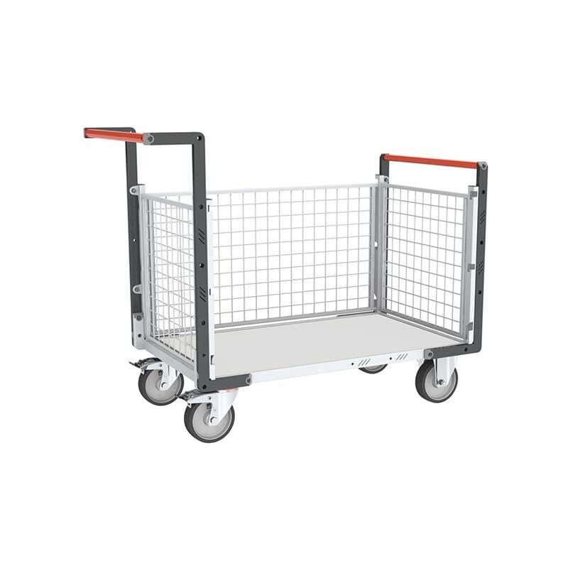 Chariot modulaire grillagé 3 côtés - Plateau 815x480mm - Charge max 250kg - 806724144