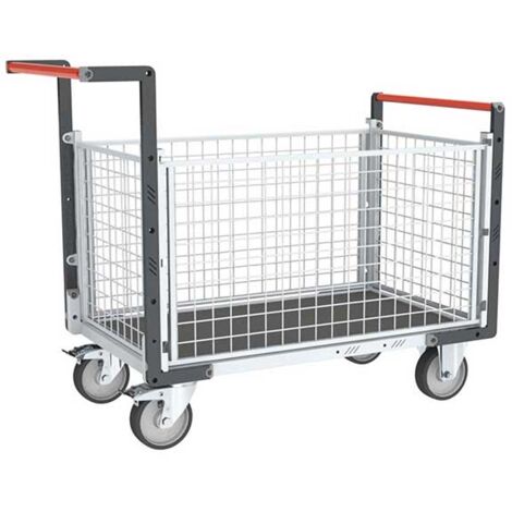 Chariot modulaire grillagé 4 côtés - Plateau antidérapant 1075x710mm- Charge max 500kg - 806724665