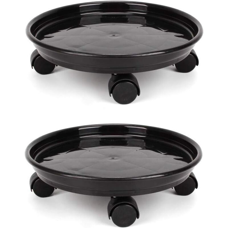 Chariot à plantes 2 pièces avec 4 roues universelles pour transporter facilement le pot de fleurs lourd ou comme bac à plantes