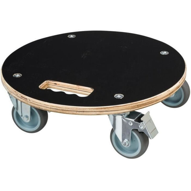 Nature - Chariot à plantes rond Ø38 cm noir bois