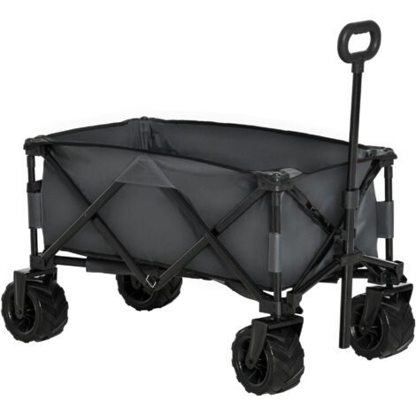 Chariot Pliable 360° – Wagon de Jardin avec Poignée Télescopique Réglable pour Sorties et Jardin