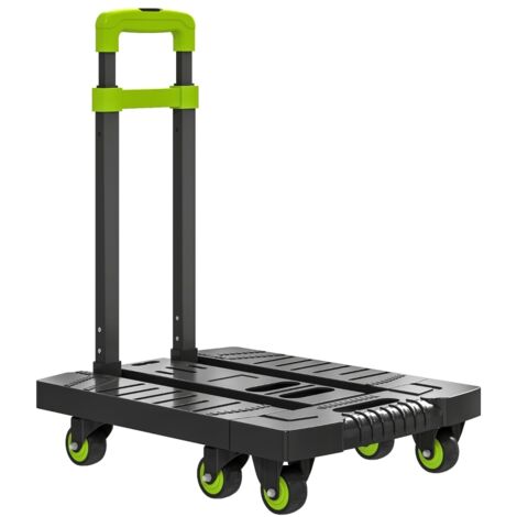 Chariot pliable métal diable de transport avec roues poignée réglable 49 x 35 x 102 cm Vert
