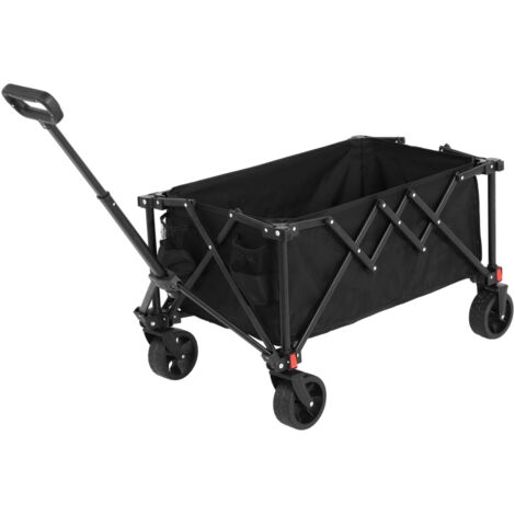 Chariot pliant, chariot de jardin lourd, chariot de transport manuel, poignée réglable, chariot multifonction extérieur, adapté pour le camping, les courses, le sport et la pêche, charge maximale : 60