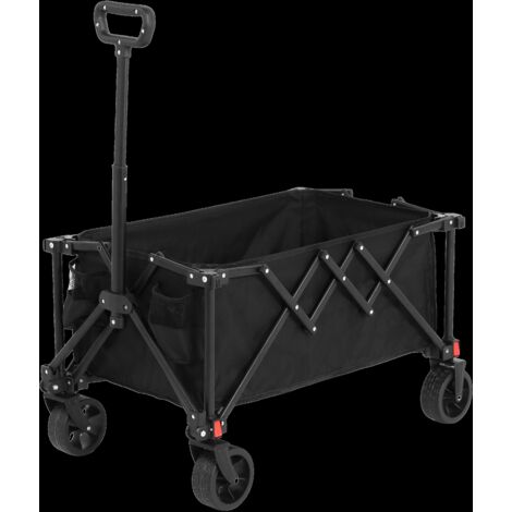 Chariot pliant, chariot pliant avec roues tout-terrain, chariot de jardin robuste avec poignée réglable, chariot d'extérieur multifonctionnel adapté au camping, au shopping,
