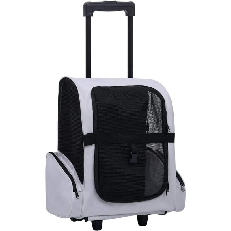Vidaxl - Chariot polyvalent pliable pour animaux de compagnie gris