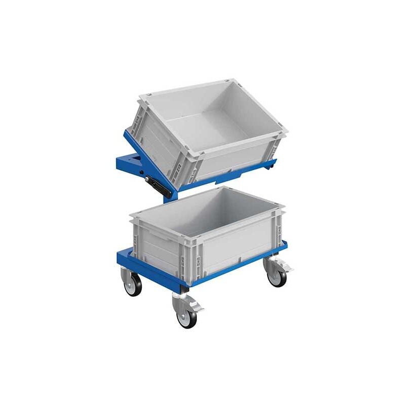 Chariot porte bac bleu industriel - 1 Plateau - Charge max 150kg - W020020005-BI