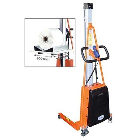 Chariot porte bobine semi électrique - Hauteur 1700mm - Plateau bobine 400x300mm - Capacité max 250kg - E250/PV