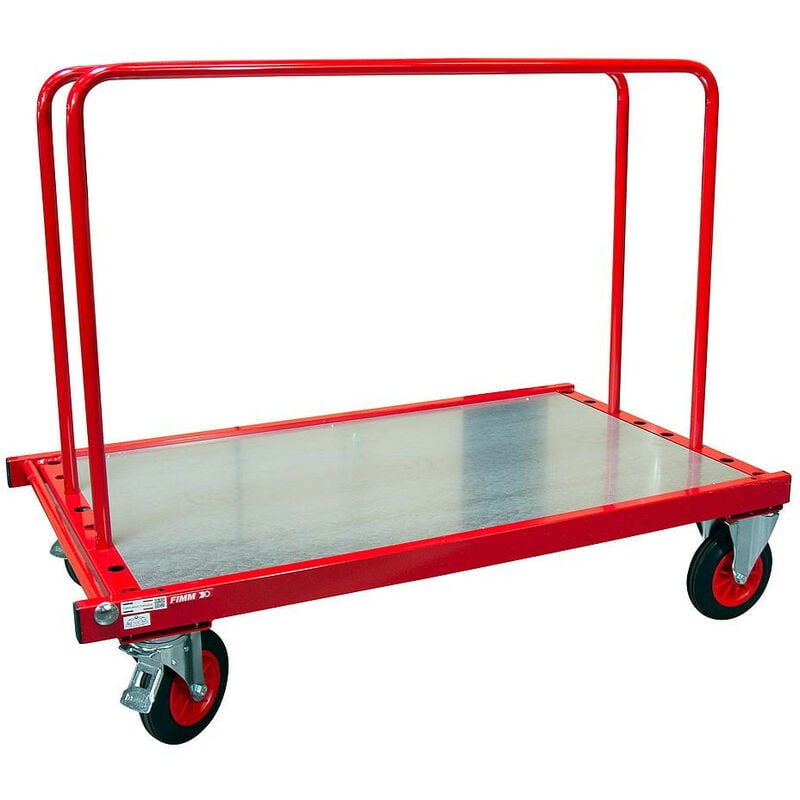 Chariot porte panneaux charge 500 kg ø roues 200 mm avec 2 ridelles 800 mm - Fimm