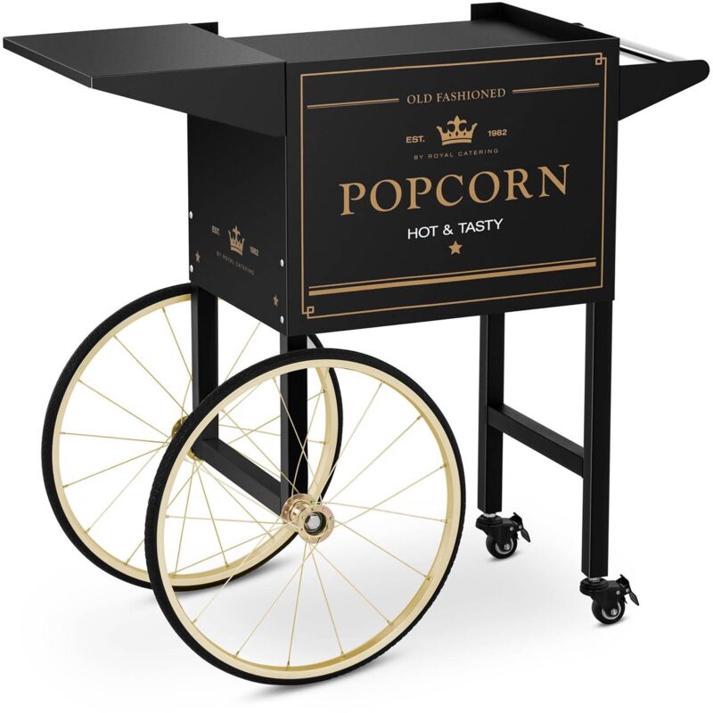 Chariot Pour Machine À Pop Corn Professionnelle Chariot Popcorn Acier Noir & Or