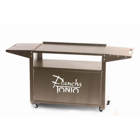Chariot pour plancha 2 ou 3 feux - Tout INOX - CHI005