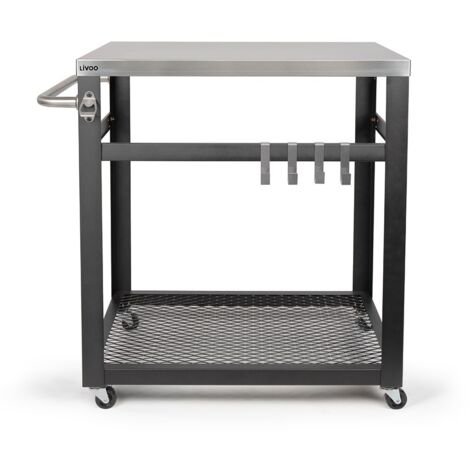 chariot pour plancha noir - gs147 - livoo