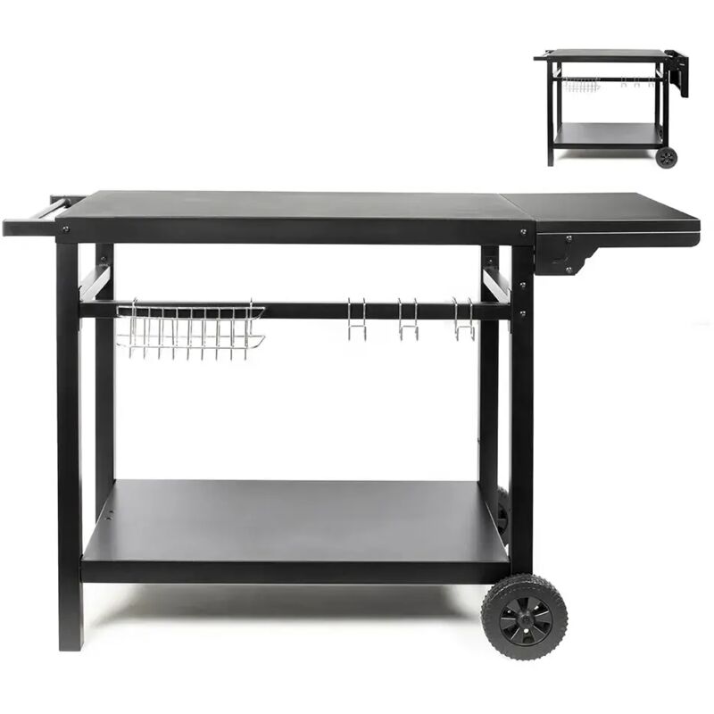 LIVOO - Chariot / Desserte Métal avec tablette rabattable GS170N