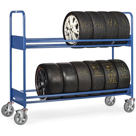 Chariot pour pneus 2 niveaux - 1991x671x1671mm - Charge max 500kg - 4588