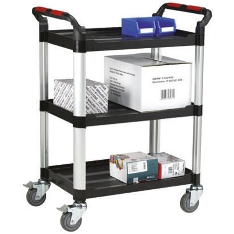 Chariot RS PRO 3 plateaux en Aluminium, 630 x 424mm, Capacité de charge 150kg ( Prix pour 1 )