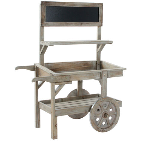 Chariot Sapin Ardoise 87X41X109 Roues Marron Clair