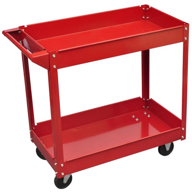 Helloshop26 - Chariot servante d'atelier charge 100 kg rouge outils garage atelier bricolage