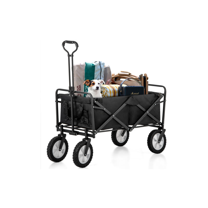 Chariot tout - terrain extérieur pliable de tourer, chariot pliant de poteau, chariot de jardin, porte - gobelet de filet, poignée réglable, sac de