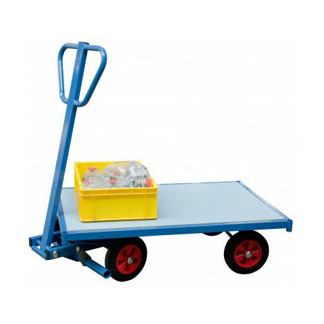 Chariot train avant pivotant 500kg - Plateau seul - Roues pneumatiques 260mm - 800007108