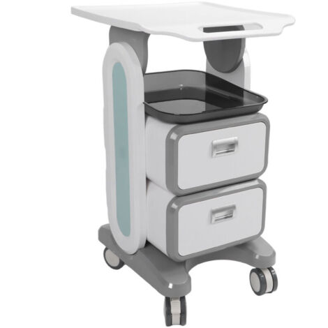 Chariot Utilitaire Professionnel avec tiroirs à roulettes, Double tiroir de Table agrandi médical Multifonctionnel, pour Salon de beauté, Clinique, esthéticienne, Cabinet Dentaire