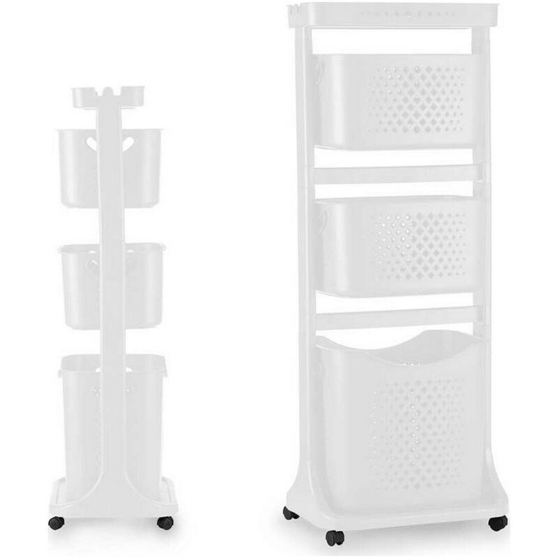 Kipit - Chariot à vêtements white polypropylène (33 x 112 x 42,5 cm)