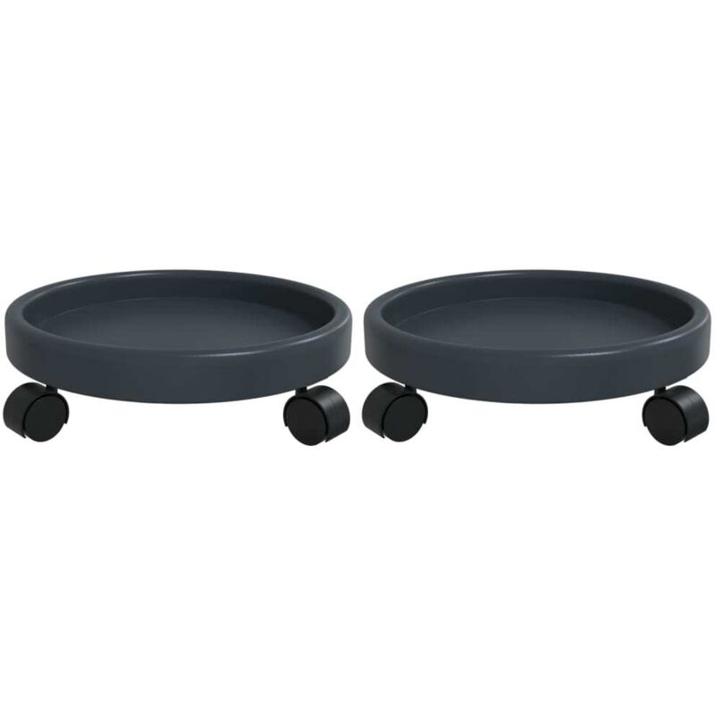 Chariots à plantes avec roues 2 pcs gris diamètre 34 cm 35 kg Vidaxl