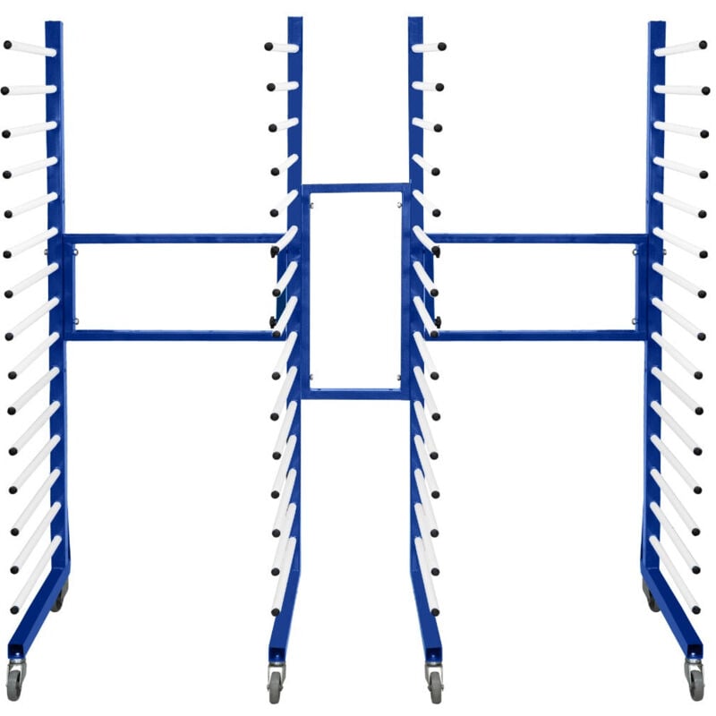 Monster Shop - Chariots de Séchage Combinables en Acier Bleu x2 & Connecteur – 25KG / Niveau, 15 Étages, Jusqu'à 375KG - Étagères Interconnectables