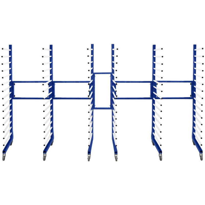 Monster Shop - Chariots de Séchage Combinables en Acier Bleu x3 & 2 Connecteurs – 25KG / Niveau, 15 Étages, Jusqu'à 375KG - Étagères