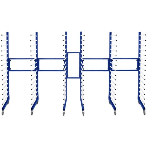 MONSTER RACKING Chariots de Séchage Combinables en Acier Bleu x3 & 2 Connecteurs – 25KG / Niveau, 15 Étages, Jusqu’à 375KG - Étagères Interconnectables sur Roulettes – Peinture Planches Atelier Art Bricolage