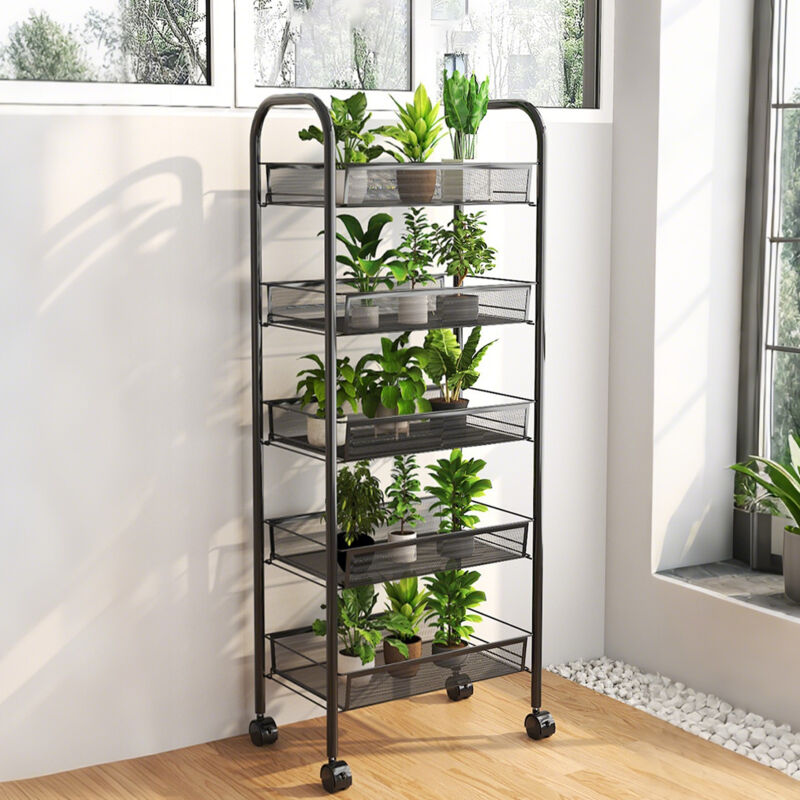 Hoerfuriy - Chariots de Service, Desserte à Roulettes, 5 niveaux, 44 x 26 x 102 cm, Noir, Matériau: Fer