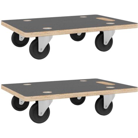 Chariots de transport 2 pcs rectangulaire 50x35x11,5 cm 250 kg CFW113022