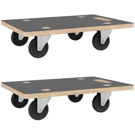 Chariots de transport 2 pcs rectangulaire 60x40x11,5 cm 250 kg CFW735916