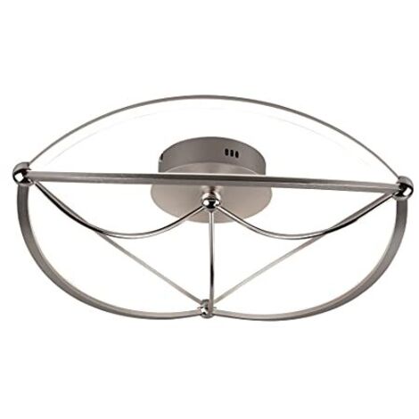 CHARIVARI PLAFONIERA LED  42W · 1x 5600lm, 3000K ACCIAIO SATINATO ELLISSI DIMMERABILE CON INTERRUTTORE D. 62CM