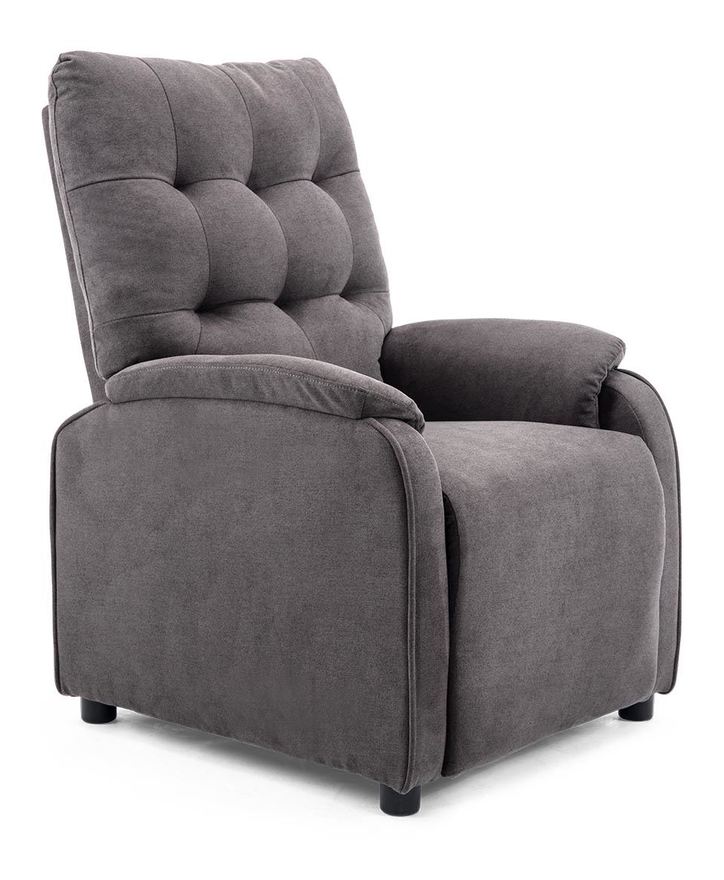 Charlbury Pushback Fabric Recliner Chair - Smokey Charcoal Grey