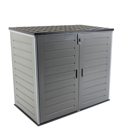 Charles Bentley 1170L Outdoor Garden Storage Cabinet - Grey and Black - Grey, Black