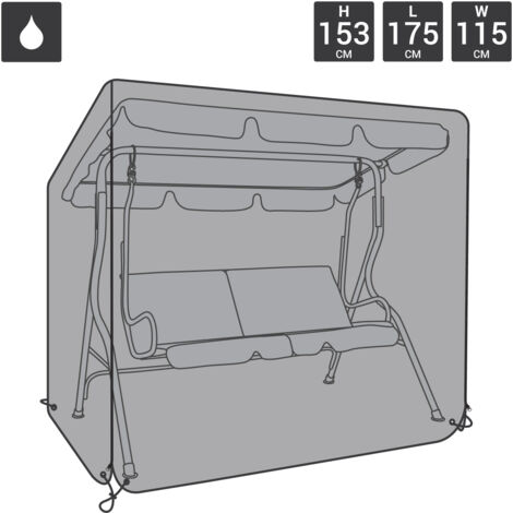 Charles Bentley 2 Seater Swing Seat Cover - Black