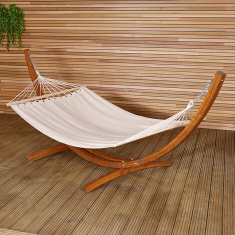 Wooden Hammock XXL Solid Wood Double Hammock And Solid Curved Frame XJLOVE Hammock