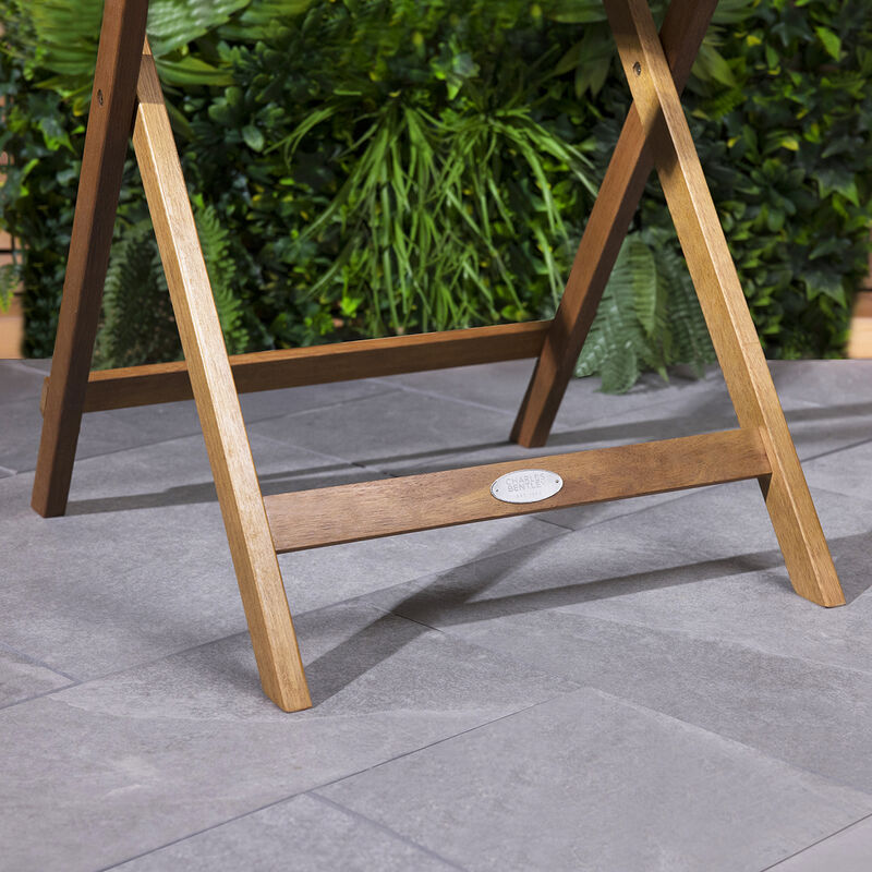 Charles Bentley Fsc Eucalyptus Square Wooden Folding Side Table